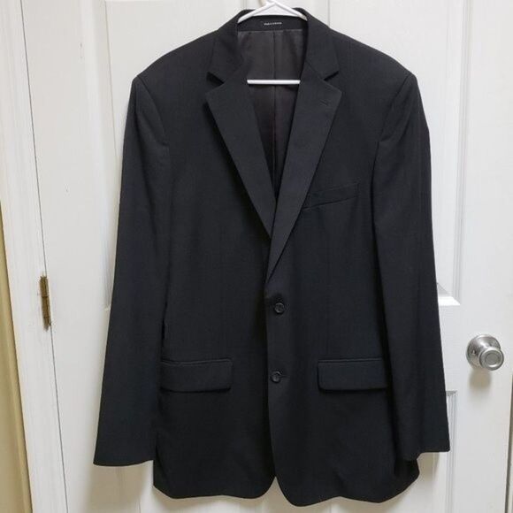 Pronto Uomo Blazer Men Sz 44 X-Long Black 100% Wool 2 Button Double Vent Classic - Picture 1 of 12